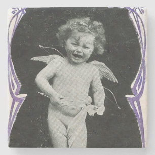 Porta-copo De Pedra Sad Cherub Angel Impressão