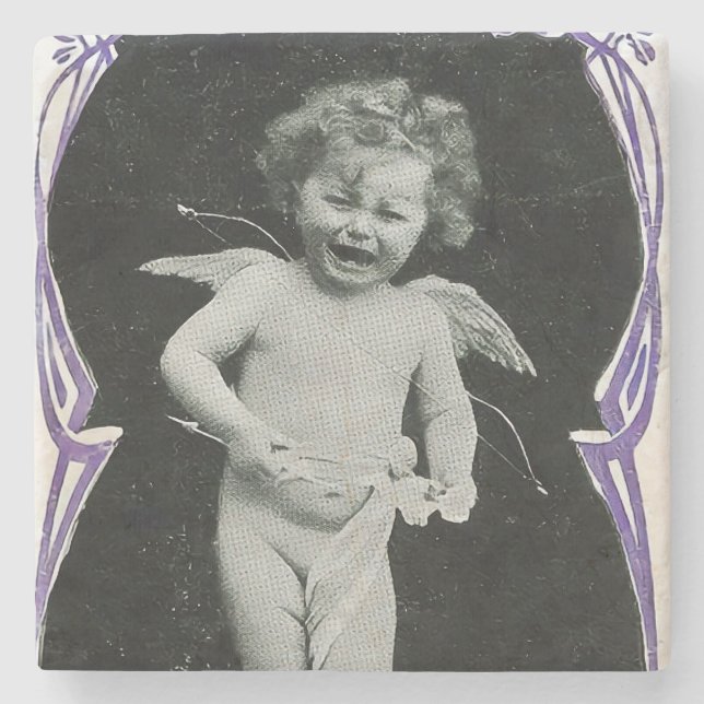 Porta-copo De Pedra Sad Cherub Angel Impressão (Frente)