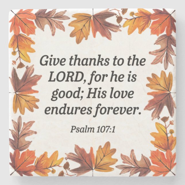 Porta-copo De Pedra Salmo 107:1 (Frente)