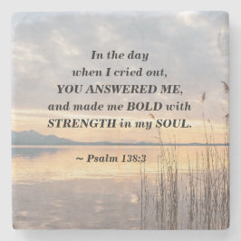 Porta-copo De Pedra Salmo 138:3 Você me fez ficar bravo por cima do la