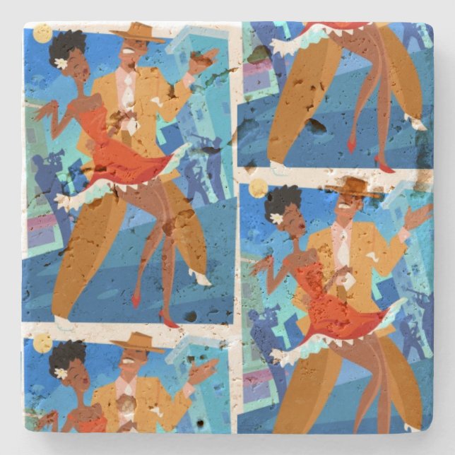 Porta-copo De Pedra Salsa son Cubano (Frente)