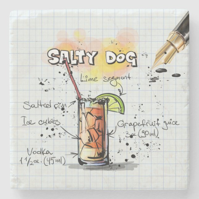 Porta-copo De Pedra Salty Dog Drink (Frente)