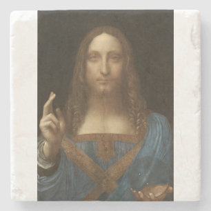 Porta-copo De Pedra Salvator Mundi por Leonardo da Vinci