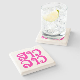 Porta-copo De Pedra São Lao ✿ Lady Lao ✿ Laos / Língua Laociana