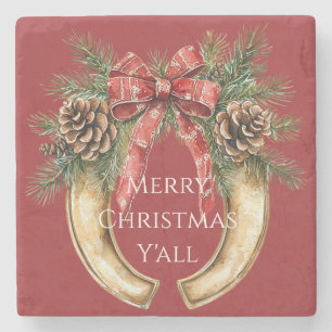 Porta-copo De Pedra Sapato de Cavalo Dourado Vermelho Ocidental Pinhei