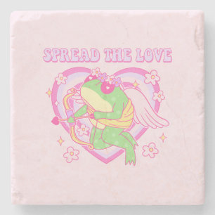 Porta-copo De Pedra Sapo Cute Cupid - Espalhe o Amor