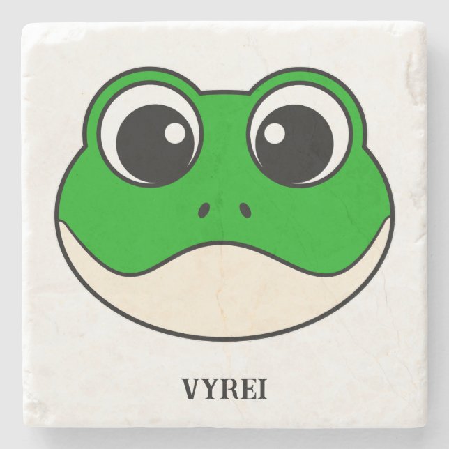 Porta-copo De Pedra Sapo de sorriso bonito (Frente)