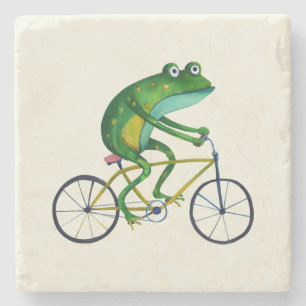 Porta-copo De Pedra Sapo Na Bicicleta