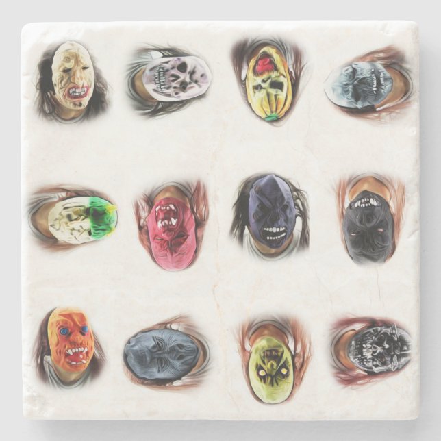 Porta-copo De Pedra Scary Mask FUN (Frente)