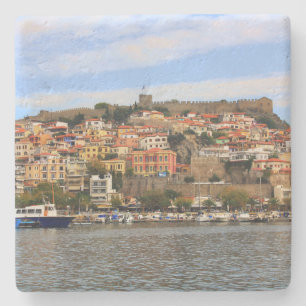 Porta-copo De Pedra Scenic em Molyvos, Porta copos Sq Grécia Nordeste
