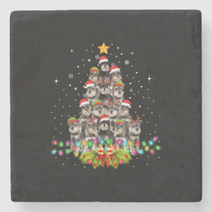 Porta-copo De Pedra Schnauzer Cães Árvore Natal Pet Xmas