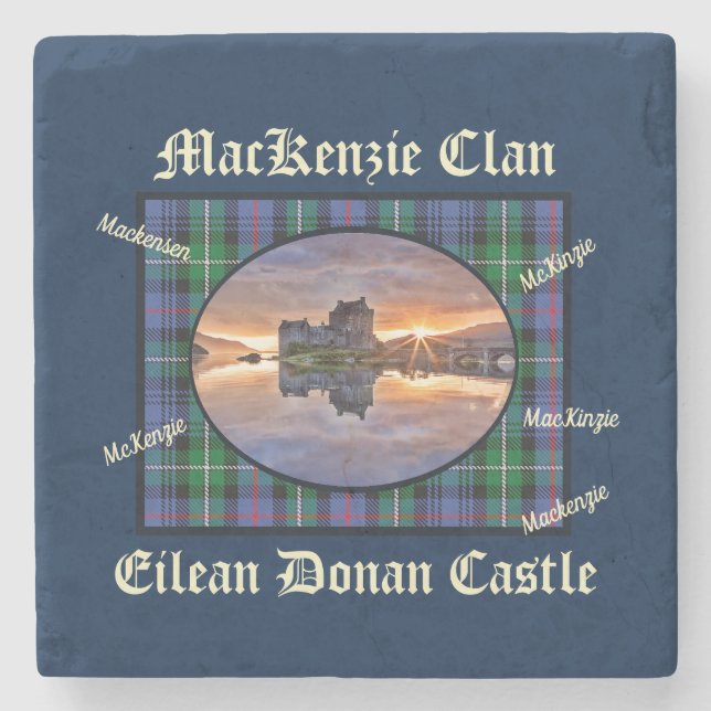 Porta-copo De Pedra Scotland MacKenzie Clan Eilean Donan Castle (Frente)