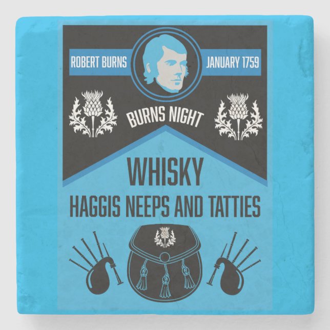 Porta-copo De Pedra Scottish Burns Night Super (Frente)