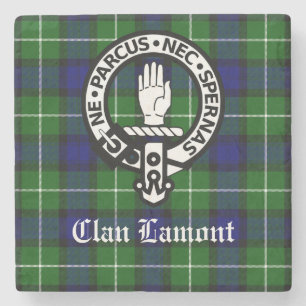 Porta-copo De Pedra Scottish Clan Lamont Crest Crachá e Tartan