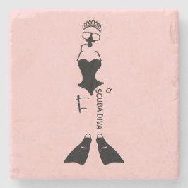 Porta-copo De Pedra Scuba Diva Diver