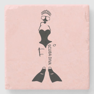 Porta-copo De Pedra Scuba Diva Diver