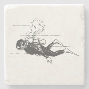 Porta-copo De Pedra Scuba Diver