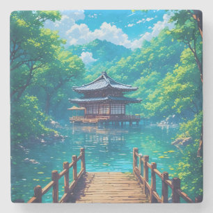 Porta-copo De Pedra (Seijaku no Kohan) - Serenidade à Beira do Lago
