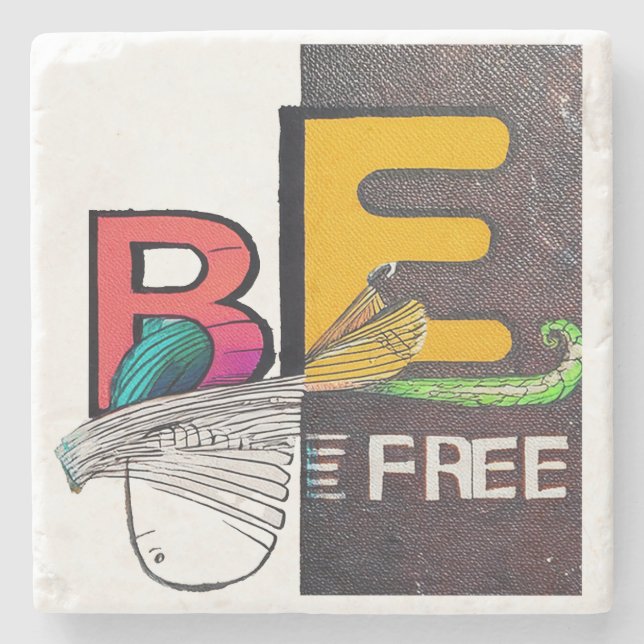 Porta-copo De Pedra Seja livre (Frente)