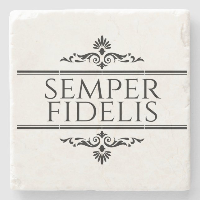 Porta-copo De Pedra Semper Fidelis (Frente)