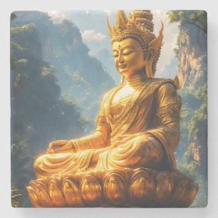 Porta-copo De Pedra Senhor Buda da Terra Dourada