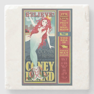 Porta-copo De Pedra sereia da ilha vermelha coney