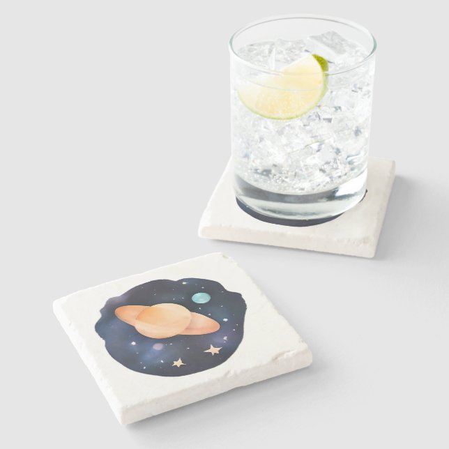 Porta-copo De Pedra Serenidade de Saturno (Lateral)