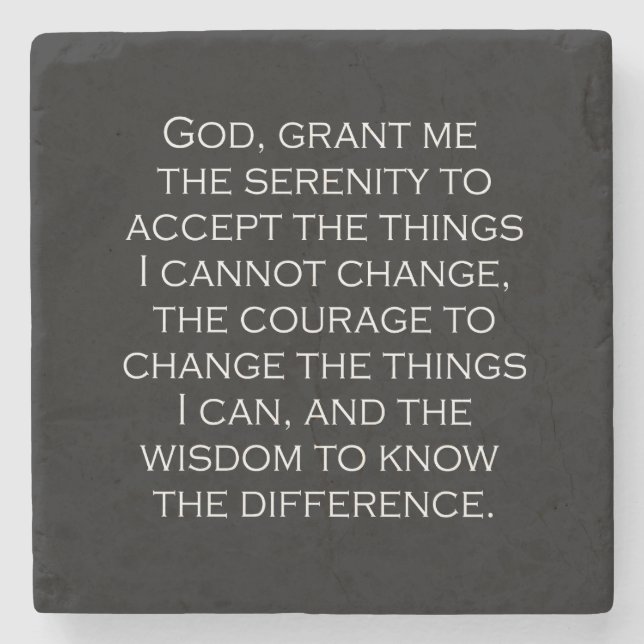 Porta-copo De Pedra Serenity Prayer Copperplate Gótico Feriado (Frente)