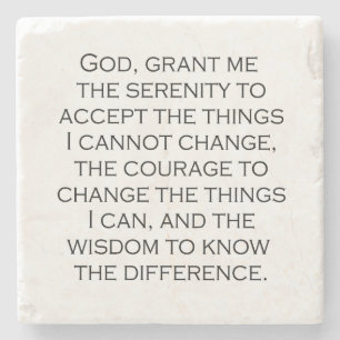Porta-copo De Pedra Serenity Prayer Copperplate Gótico Fonte de Luz