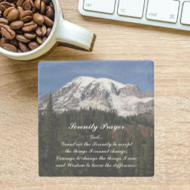 Porta-copo De Pedra Serenity Prayer Monte Rainier Landscape