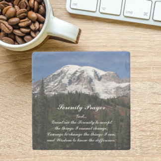 Porta-copo De Pedra Serenity Prayer Monte Rainier Landscape