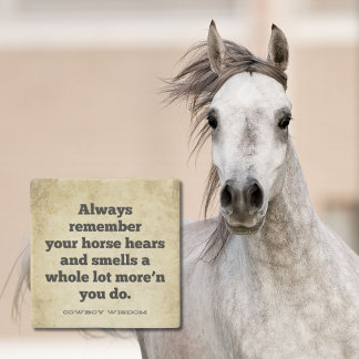 Porta-copo De Pedra Seu Cavalo Hora e Cheira | Sabedoria Da Cowboy