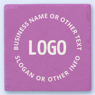 Porta-copo De Pedra Seu logotipo e texto personalizável   Violeta Roxo