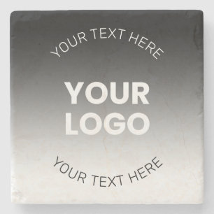 Porta-copo De Pedra Seu logotipo   Gradiente preto e branco moderno ed