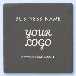 Porta-copo De Pedra Seu Logotipo Nome da Empresa & Site ou Slogan