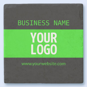 Porta-copo De Pedra Seu logotipo ou imagem Preto e verde brilhante