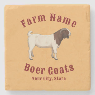 Porta-copo De Pedra Seus Caprinos Boer Farm