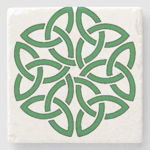 Porta-copo De Pedra Shamrock Celtic Art Knotwork Design