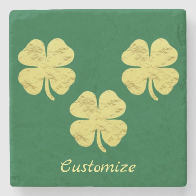 Porta-copo De Pedra Shamrocks ouro Thunder_Cove (Frente)