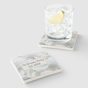 Porta-copo De Pedra Shell Personalizado do Mar da Família