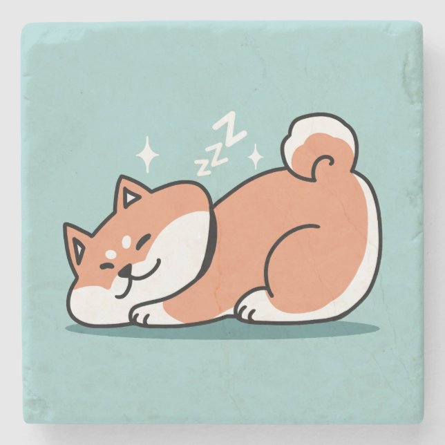 Porta-copo De Pedra Shiba Inu Relaxa Arte: Apenas uma Shiba Mentira Ba (Frente)