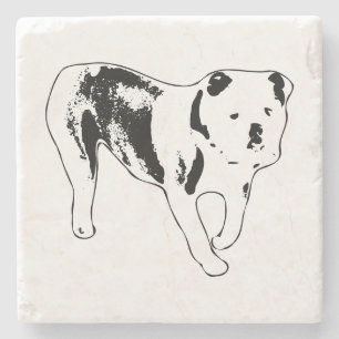 Porta-copo De Pedra Silhueta Clássica de Bulldog