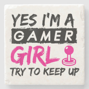 Porta-copo De Pedra Sim, sou uma Gamer Girl Rapariga de Jogos