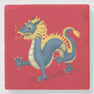 Porta-copo De Pedra Símbolo de Astrologia Cuta do Dragão Zodíaco Chinê