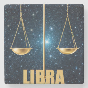 Porta-copo De Pedra Símbolo de astrologia de Libra