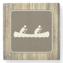 Símbolo de Canoagem Sinal na Madeira