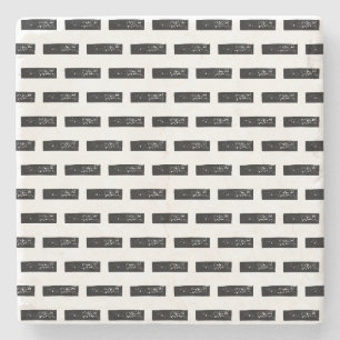 Porta-copo De Pedra Símbolo matemático "Menos" preto e branco, Lino Cu