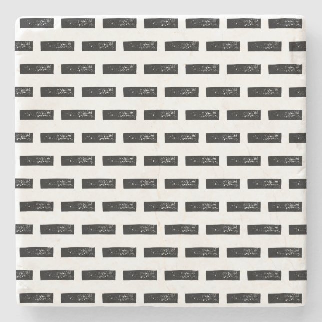 Porta-copo De Pedra Símbolo matemático "Menos" preto e branco, Lino Cu (Frente)