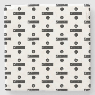 Porta-copo De Pedra Símbolo matemático preto e branco "Dividir" - Lino