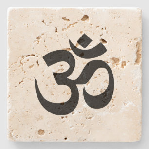 Porta-copo De Pedra Símbolo Om Namah Shivaya Aum Shanti Aum Om ॐ Pa